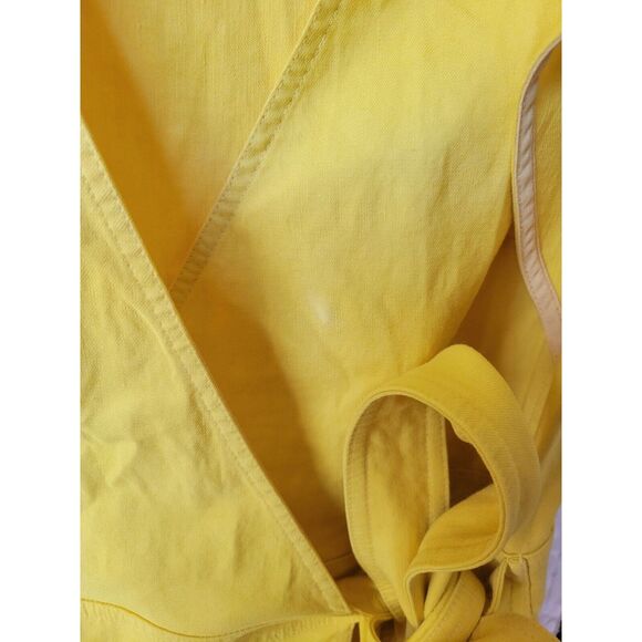 Rent the runway sz 6 sunshine yellow Walker A.L.C dress wrap midi short sleeve - Picture 7 of 8